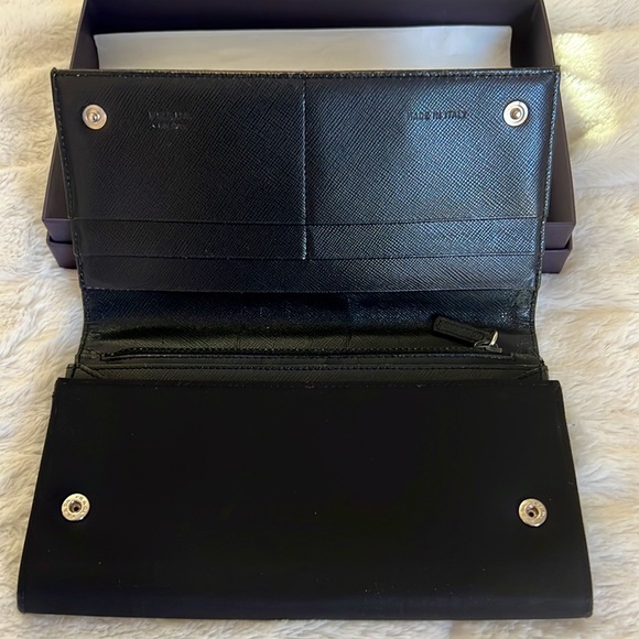 Authentic🖤PRADA MILANO Tessuto Black Nylon Long Unisex Wallet - Picture 2 of 12